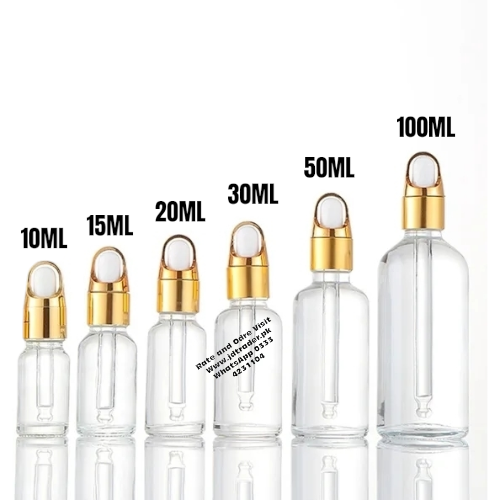15ML NATURAL GLASS SERUM BOTTLE WITH GOLDEN PRINCE CAP
