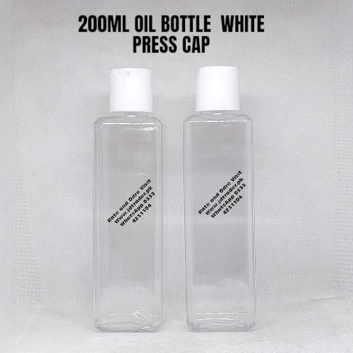 200ML NATURAL OIL SHAMPOO LOTION BOTTLE PLASTIC WITH WHITE PRESS CAP