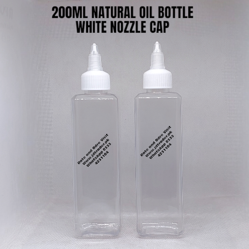 200ML NATURAL OIL SHAMPOO LOTION BOTTLE PLASTIC WITH WHITE NOZZLE CAP