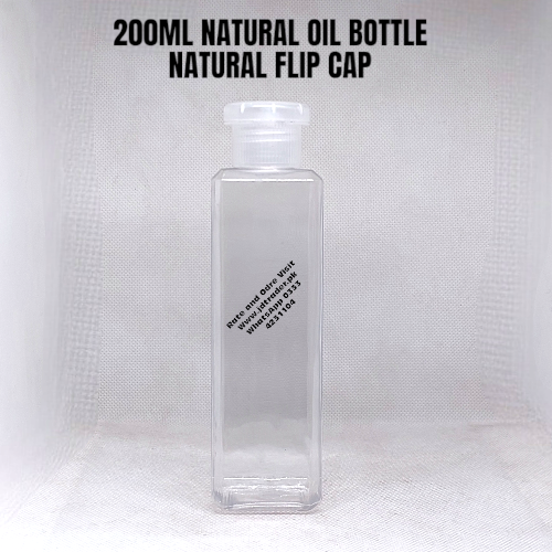 200ML NATURAL OIL SHAMPOO LOTION BOTTLE PLASTIC WITH NATURAL FLIP CAP