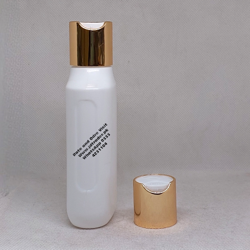 120ML PP RANDOM MILKY BOTTLE WITH GOLDEN PRESS CAP