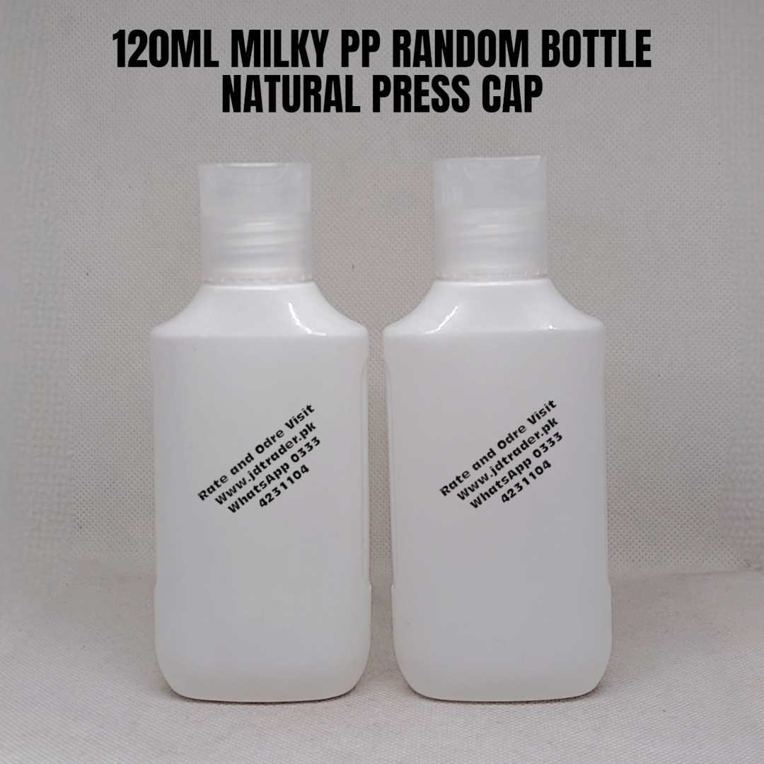 120ML PP RANDOM MILKY BOTTLE WITH NATURAL PRESS CAP