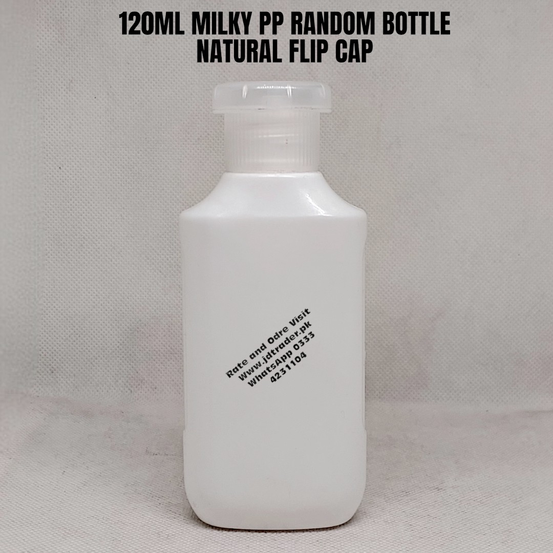 120ML PP RANDOM MILKY BOTTLE WITH NATURAL FLIP CAP