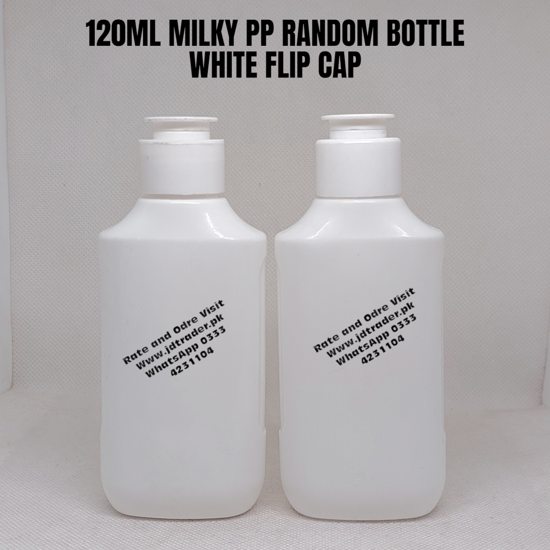 120ML PP RANDOM MILKY BOTTLE WITH WHITE FLIP CAP