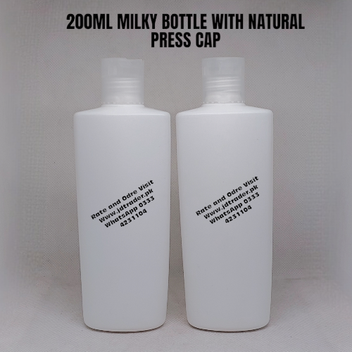 200ML MILKY BOTTLE WITH NATURAL PRESS CAP