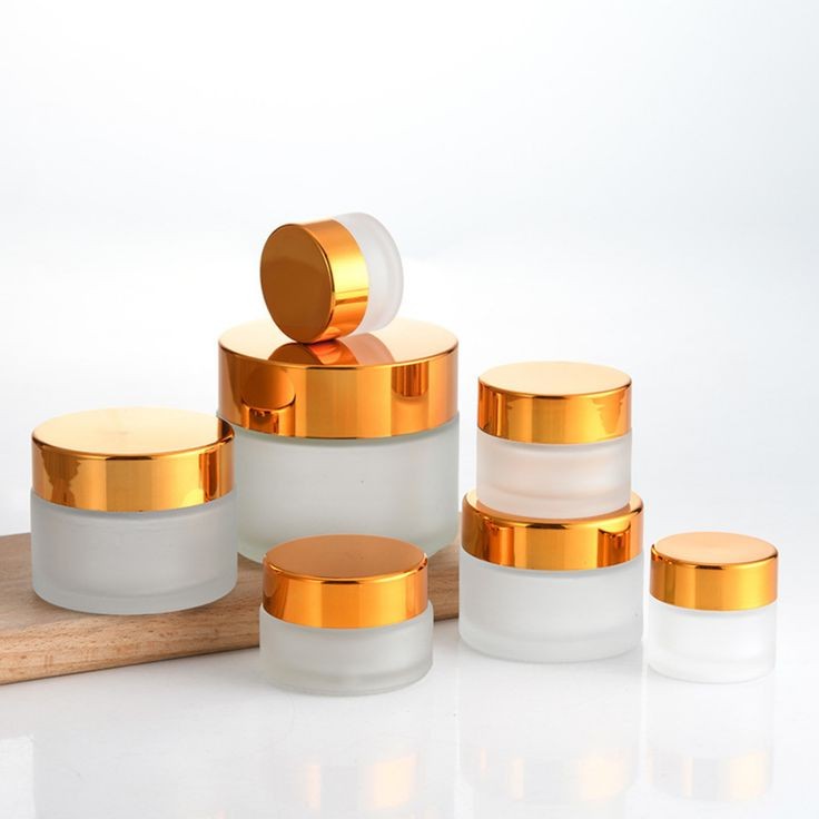 FROSTED JAR ALL SIZE GOLD CAP