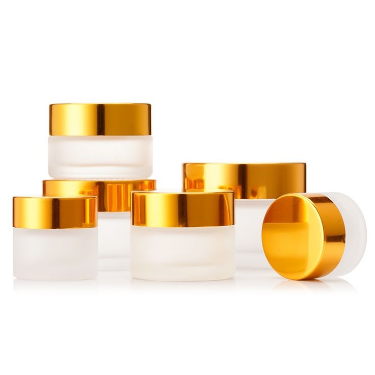 FROSTED JAR ALL SIZE GOLD CAP